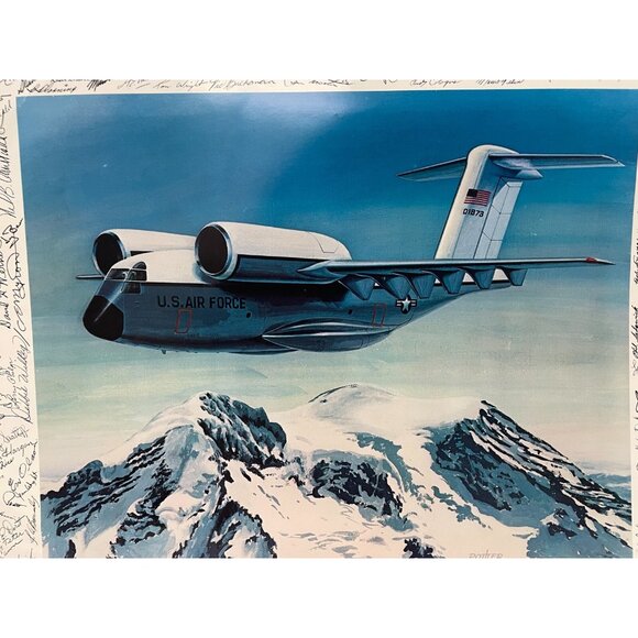 Vintage Original Boeing YC-14 STOL Tactical Transport Airplane Air Force Poster - Picture 2 of 7